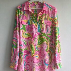 Lilly Pulitzer Flamingo Print Captiva Tunic Top